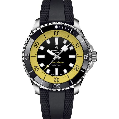 Breitling SuperOcean Automatic 44 Stainless Steel / Black - Yellow / Rüschenbeck Edition A173762A1B1S1