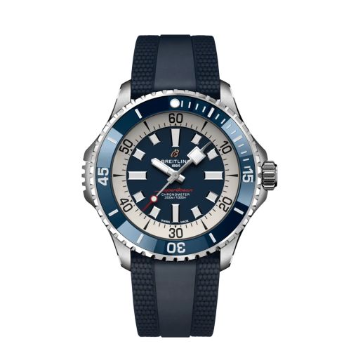 Breitling SuperOcean Automatic 46 Stainless Steel / Blue / Rubber A17378E71C1S1