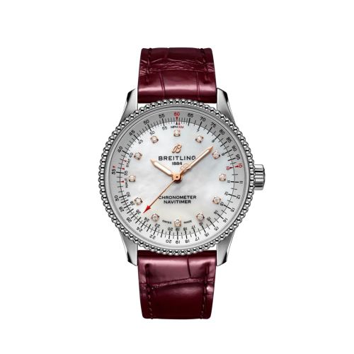 Breitling Navitimer 1 35 Automatic Stainless Steel / MOP / Croco / Folding A17395211A1P2