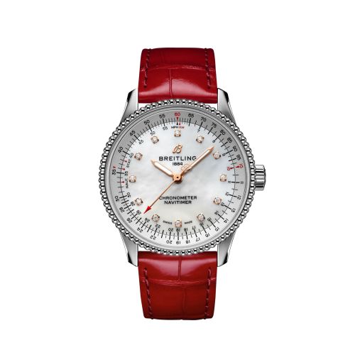 Breitling Navitimer 1 35 Automatic Stainless Steel / MOP / Croco / Pin A17395211A1P5