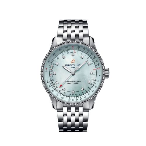Breitling Navitimer 1 35 Automatic Stainless Steel / Blue MOP / eComm / Bracelet A173952A1C1A1