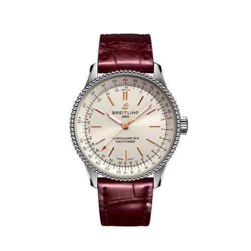 Breitling Navitimer 1 35 Automatic Stainless Steel / Silver / Croco / Folding A17395F41G1P2