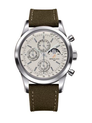 Breitling Transocean Chronograph 1461 Stainless Steel / Silver / Military / Pin A1931012/G750/106W/A20BA.1