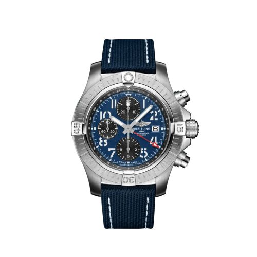 Breitling Avenger Chronograph GMT 45 Stainless Steel / Blue / Strap - Folding A24315101C1X2
