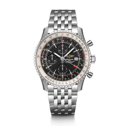 Breitling Navitimer World Stainless Steel / Black / Bracelet A24322121B1A1