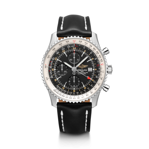 Breitling Navitimer World Stainless Steel / Black / Calf / Pin A24322121B1X1