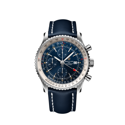 Breitling Navitimer 1 Chronograph GMT Stainless Steel / Blue / Calf / Folding A24322121C2X2