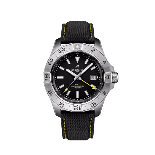 Breitling Avenger Automatic GMT 44 Stainless Steel / Black / Strap / Ecomm A323201A1B1X1