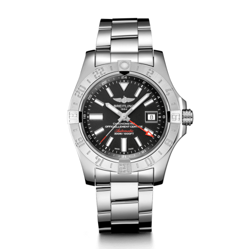 Breitling Avenger II GMT Stainless Steel / Volcano Black / Bracelet A32390111B1A1