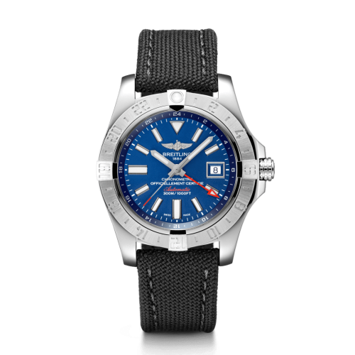 Breitling Avenger II GMT Stainless Steel / Mariner Blue / Military / Pin A32390111C1W1