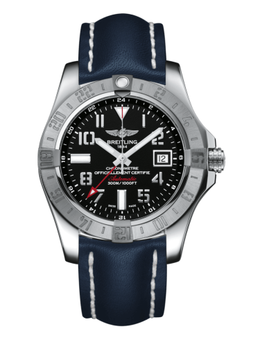 Breitling Avenger II GMT Stainless Steel / Volcano Black / Calf / Pin A3239011/BC34/105X/A20BA.1