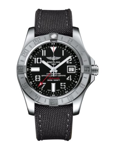 Breitling Avenger II GMT Stainless Steel / Volcano Black / Military / Pin A3239011/BC34/109W/A20BA.1