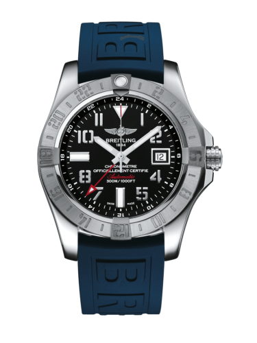 Breitling Avenger II GMT Stainless Steel / Volcano Black / Rubber / Folding A3239011/BC34/157S/A20D.2