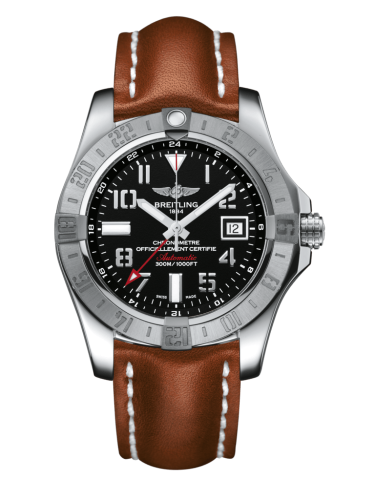 Breitling Avenger II GMT Stainless Steel / Volcano Black / Calf / Pin A3239011/BC34/433X/A20BA.1