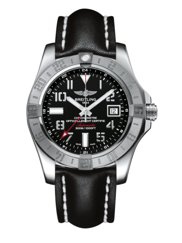 Breitling Avenger II GMT Stainless Steel / Volcano Black / Calf / Pin A3239011/BC34/435X/A20BA.1
