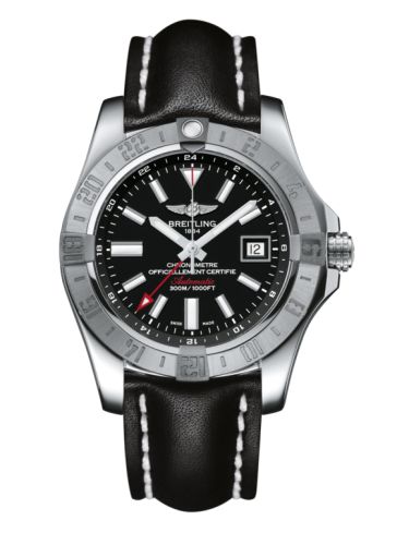 Breitling Avenger II GMT Stainless Steel / Volcano Black / Calf / Pin A3239011/BC35/435X/A20BA.1
