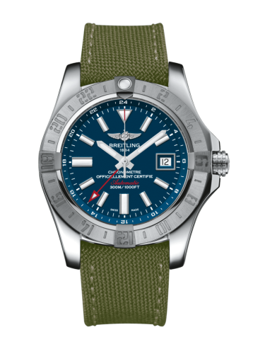 Breitling Avenger II GMT Stainless Steel / Mariner Blue / Military / Pin A3239011/C872/106W/A20BA.1