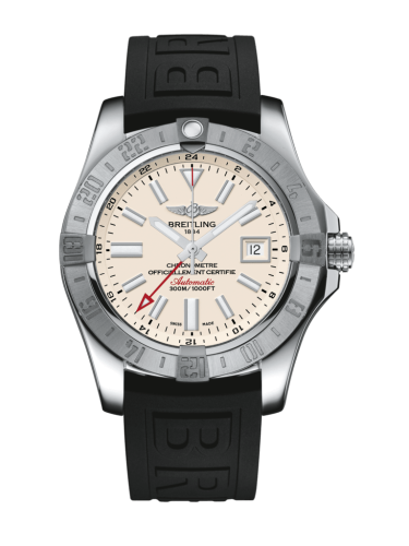 Breitling Avenger II GMT Stainless Steel / Stratus Silver / Rubber / Pin A3239011/G778/152S/A20S.1