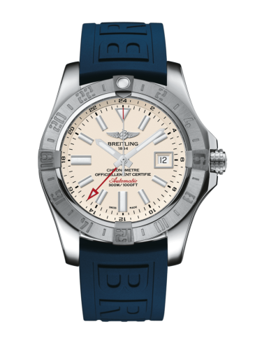 Breitling Avenger II GMT Stainless Steel / Stratus Silver / Rubber / Folding A3239011/G778/157S/A20D.2