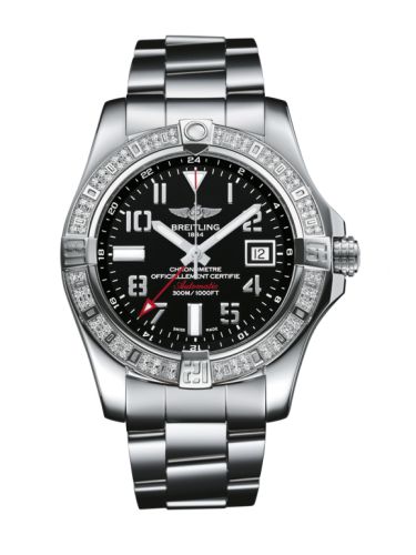 Breitling Avenger II GMT Stainless Steel / Diamond / Volcano Black / Bracelet A3239053.BC34.170A