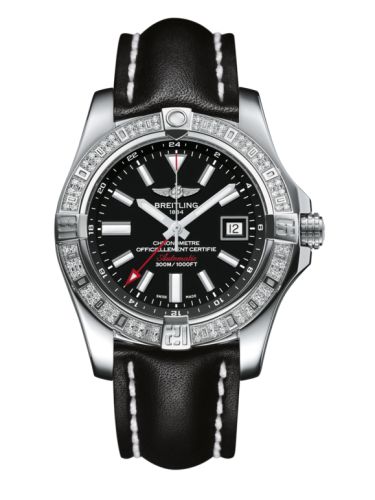 Breitling Avenger II GMT Stainless Steel / Diamond / Volcano Black / Calf A3239053.BC35.435X