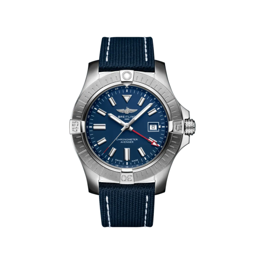 Breitling Avenger Automatic GMT 45 Stainless Steel / Blue / Military / Pin A32395101C1X1