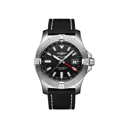 Breitling Avenger Automatic GMT 43 Stainless Steel / Black / Calf / Pin A32397101B1X1
