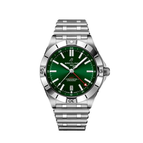 Breitling Chronomat 40 GMT Stainless Steel / Green / Rouleaux A32398101L1A1
