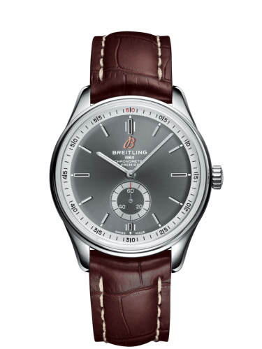 Breitling Premier Automatic 40 Stainless Steel / Anthracite / Croco Brown / Tang A37340351B1P2