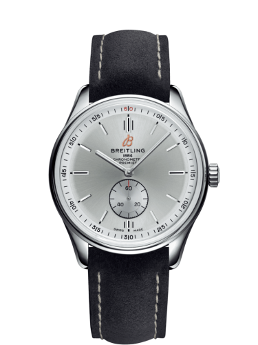 Breitling Premier Automatic 40 Stainless Steel / Silver / Nubuck Anthracite / Folding A37340351G1X1