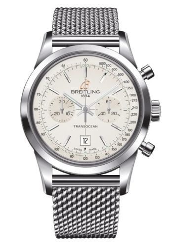 Breitling Transocean Chronograph 38 Silver / Milanese A4131012.G757.171A