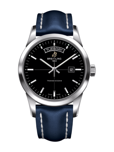 Breitling Transocean Day & Date Stainless Steel / Black / Calf / Folding A4531012/BB69/112X/A20D.1
