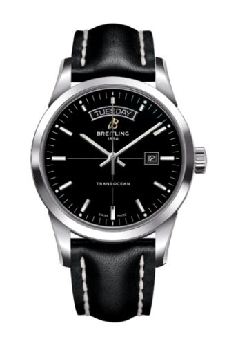 Breitling Transocean Day & Date Stainless Steel / Black / Calf / Pin A4531012/BB69/435X/A20BA.1