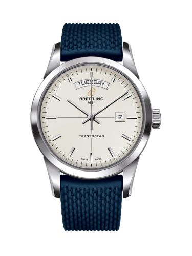 Breitling Transocean Day & Date Stainless Steel / Silver / Rubber / Folding A4531012/G751/281S/A20D.2
