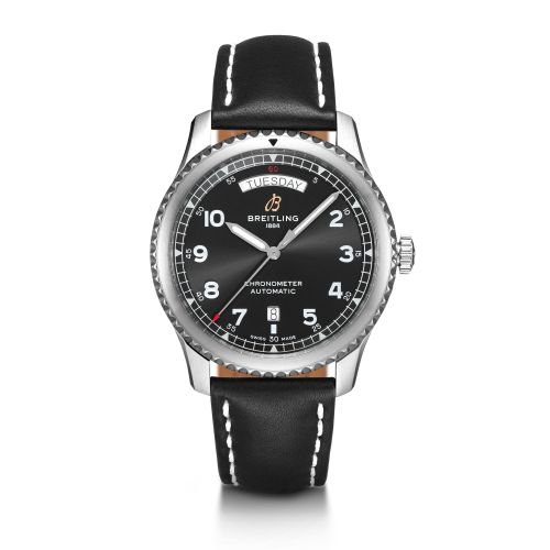 Breitling Navitimer 8 Automatic Day & Date 41 Stainless Steel / Black / Black Calf / Pin A45330101B1X1
