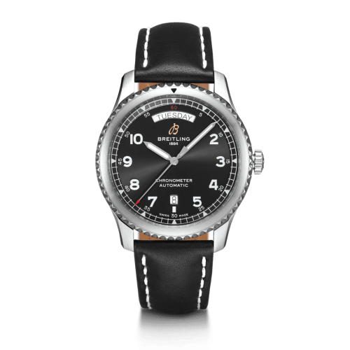 Breitling Navitimer 8 Automatic Day & Date 41 Stainless Steel / Black / Black Calf / Folding A45330101B1X2