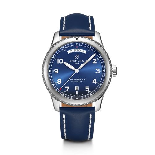 Breitling Navitimer 8 Automatic Day & Date 41 Stainless Steel / Blue / Blue Calf / Pin A45330101C1X3