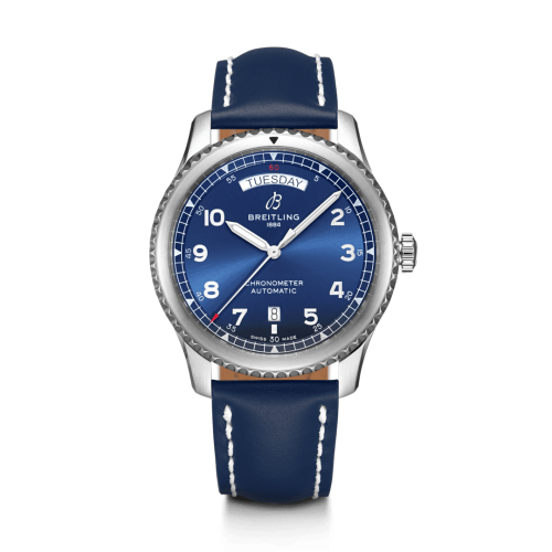 Breitling Navitimer 8 Automatic Day & Date 41 Stainless Steel / Blue / Blue Calf / Folding A45330101C1X5