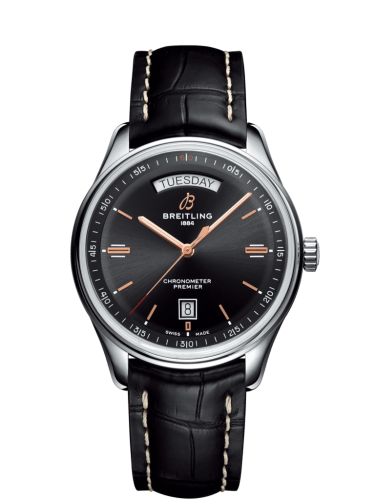 Breitling Premier Automatic Day & Date 40 Stainless Steel / Black / Croco Black / Tang A45340241B1P2