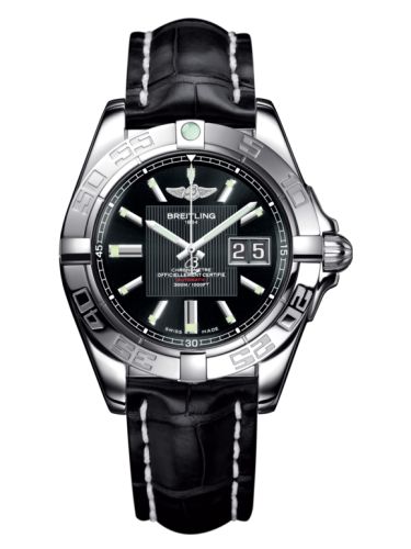 Breitling Galactic 41 Stainless Steel / Trophy Black / Croco A49350L2.BA07.728P
