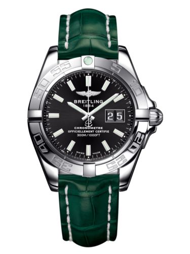 Breitling Galactic 41 Stainless Steel / Onyx Black / Croco A49350L2.BE58.771P