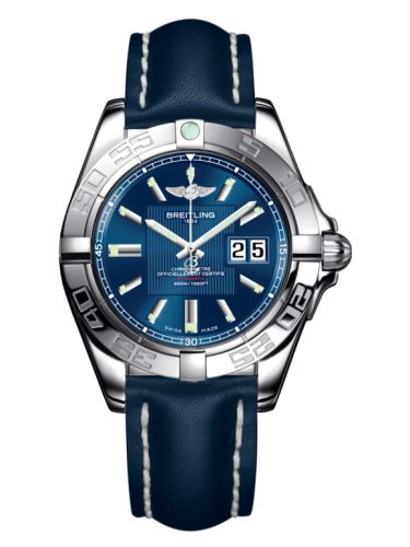 Breitling Galactic 41 Stainless Steel / Metallica Blue / Calf A49350L2.C806.113X