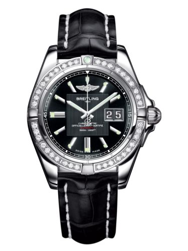Breitling Galactic 41 Stainless Steel / Diamond / Trophy Black / Croco A49350LA.BA07.728P
