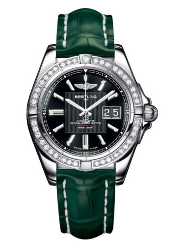 Breitling Galactic 41 Stainless Steel / Diamond / Trophy Black / Croco A49350LA.BA07.771P