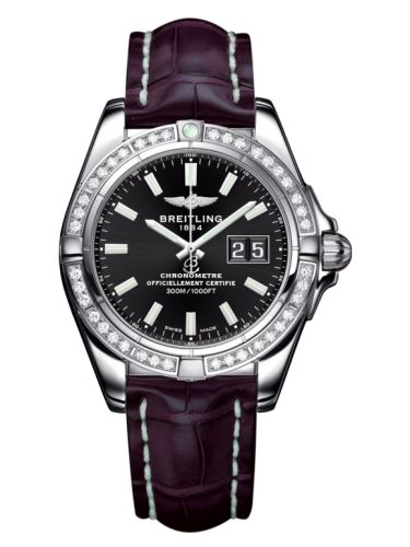 Breitling Galactic 41 Stainless Steel / Diamond / Onyx Black / Croco A49350LA.BE58.720P
