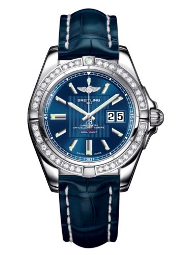 Breitling Galactic 41 Stainless Steel / Diamond / Metallica Blue / Croco A49350LA.C806.718P