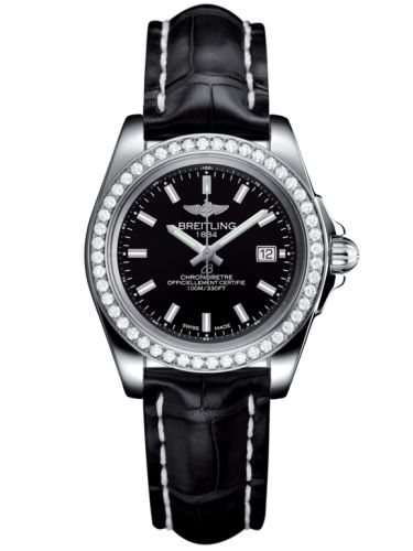 Breitling Galactic 32 Sleek Edition Stainless Steel / Diamond / Trophy Black / Croco A7133053/BF62/777P/A14BA.1