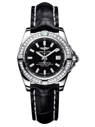 Breitling Galactic 32 Stainless Steel / Diamond / Onyx Black / Croco A71356LA.BE76.777P