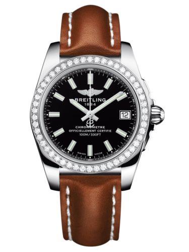 Breitling Galactic 36 Stainless Steel / Diamond / Trophy Black / Calf A7433053.BE08.412X
