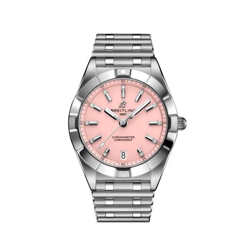 Breitling Chronomat 32 Stainless Steel / Pink - Diamond / Rouleaux A77310101K1A1